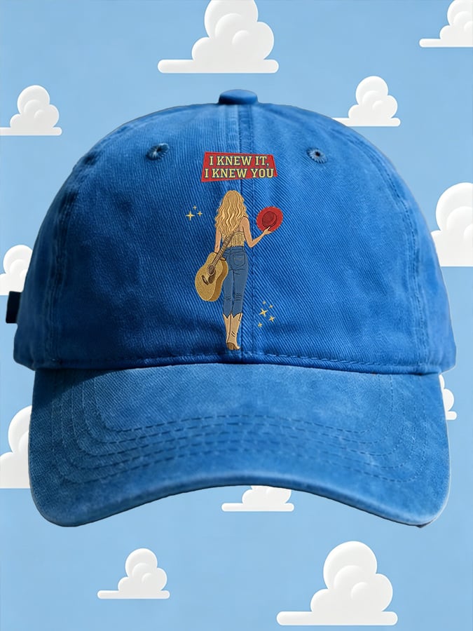 Retro I Knew It Print Baseball Cap