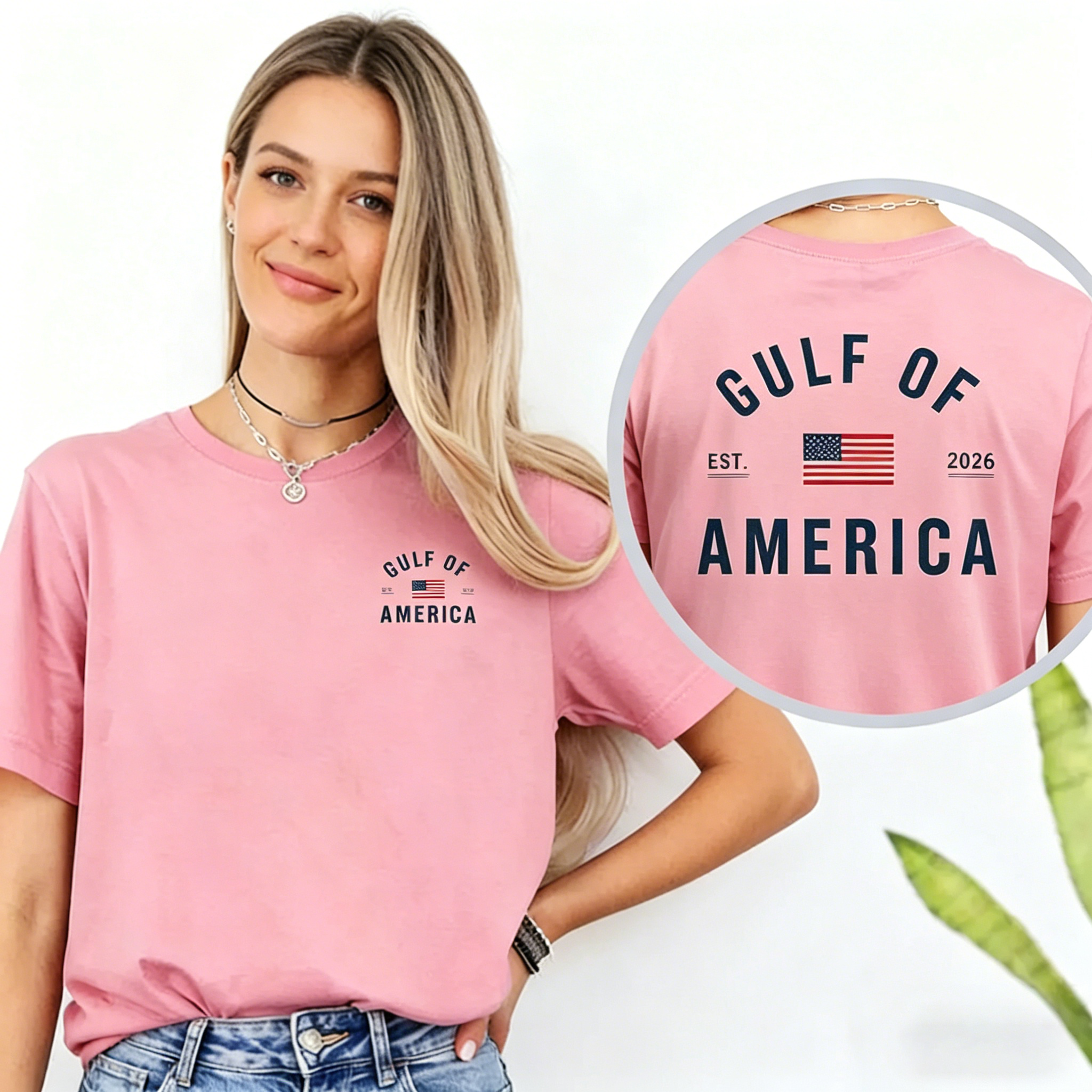 Women's Gulf of America T-Shirt – Patriotic Minimalist USA Flag Graphic Shirt
