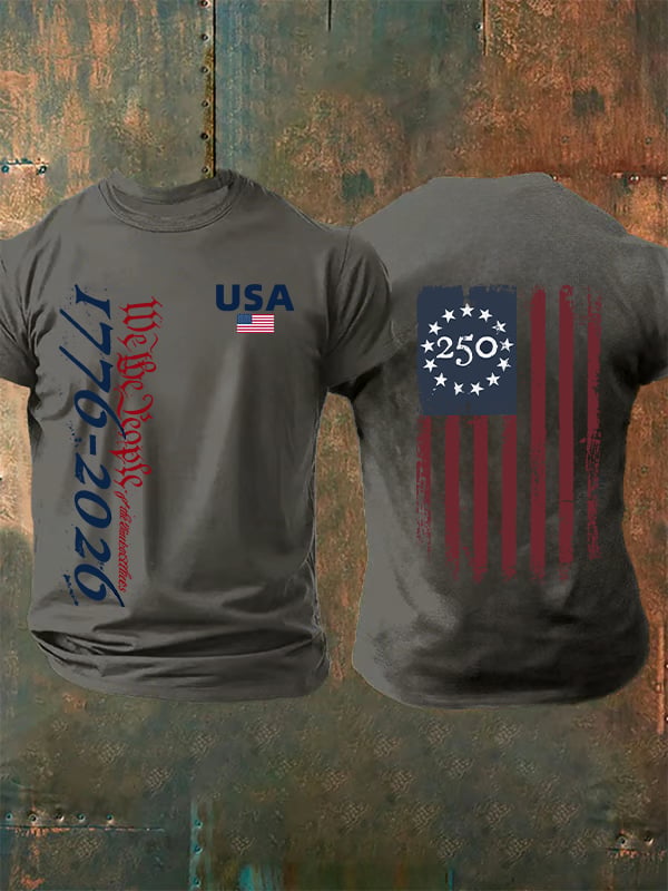 Men's USA 250TH Print Crew Neck T-Shirt