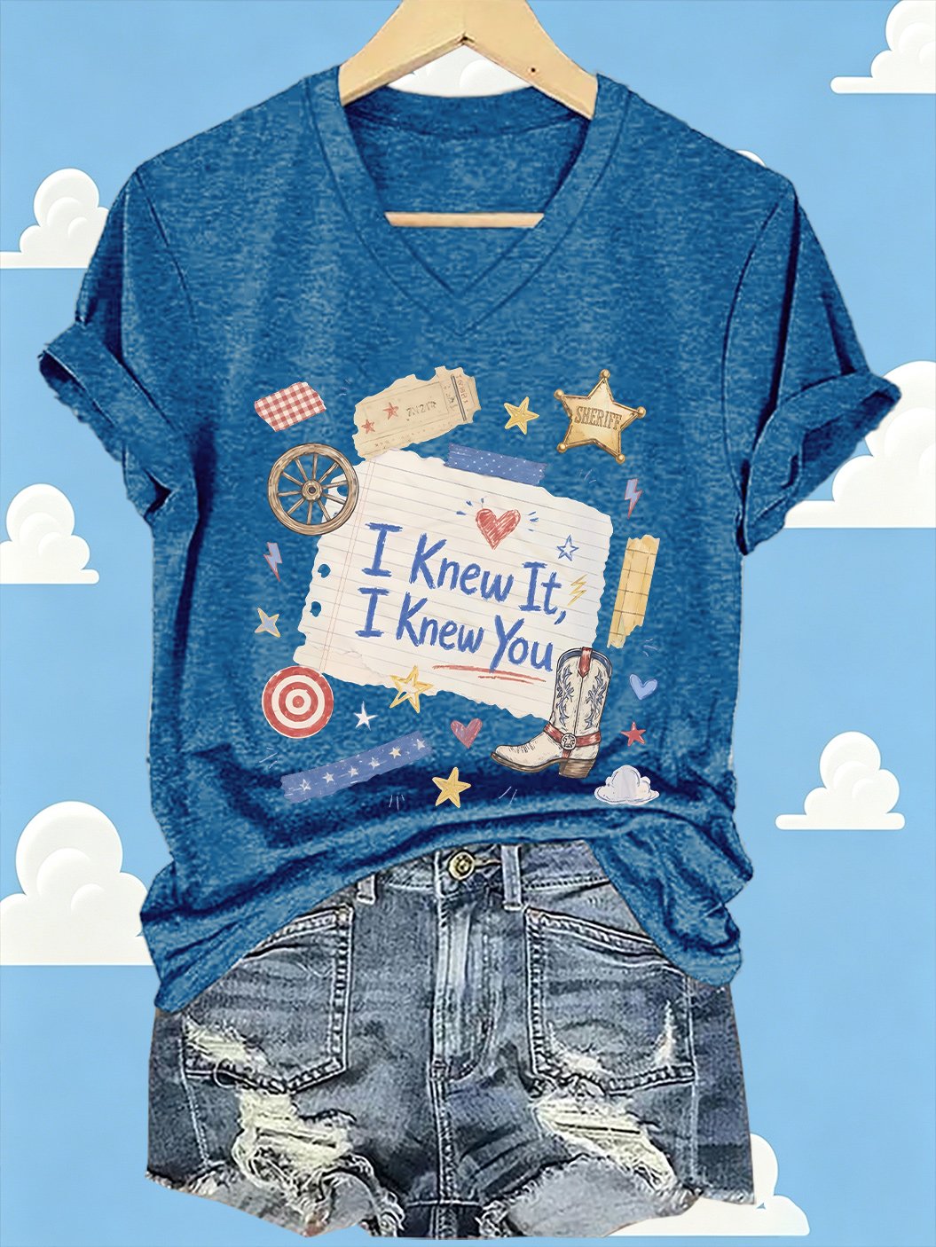 Women's Retro I Knew It Print Casual T-shirt