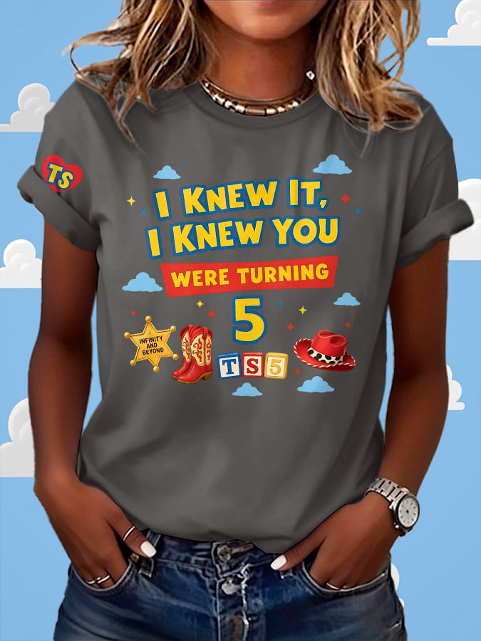 Retro I Knew It Print T-Shirt