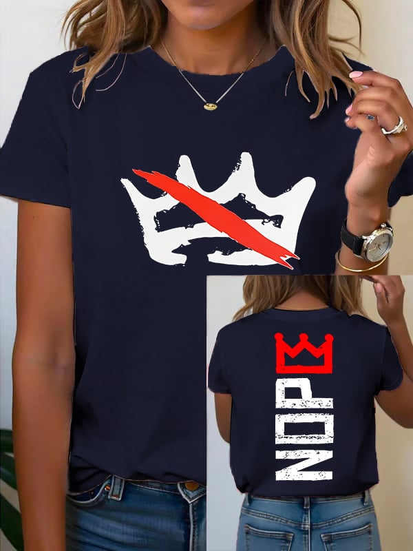 🔥Buy 3 Get 15% Off Women's America has no kings Printed Casual T-Shirt
