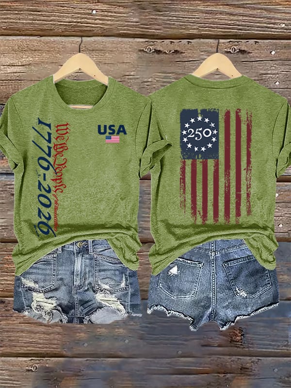 Women's USA 250TH Print Crew Neck T-Shirt