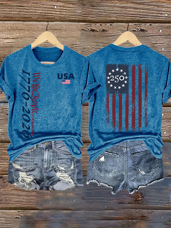 Women's USA 250TH Print Crew Neck T-Shirt