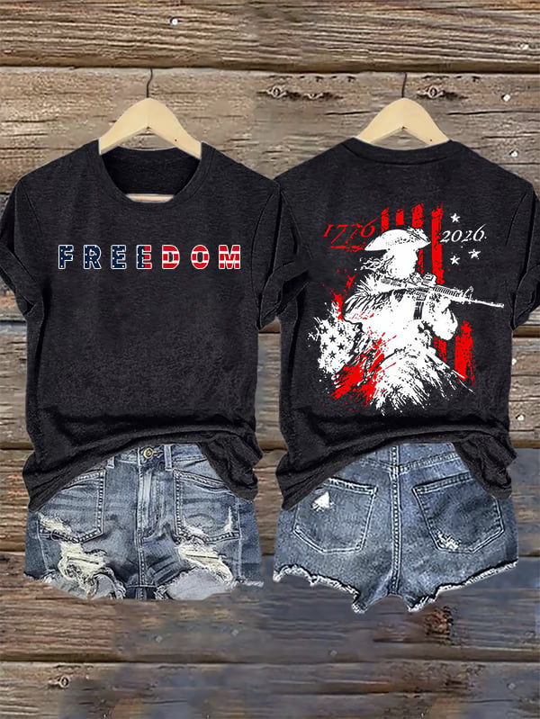 Women's 250th Anniversary Distressed American Flag 2-sided Shirt
