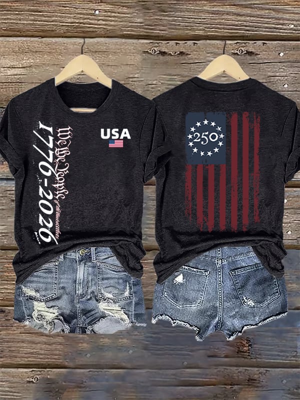 Women's USA 250TH Print Crew Neck T-Shirt