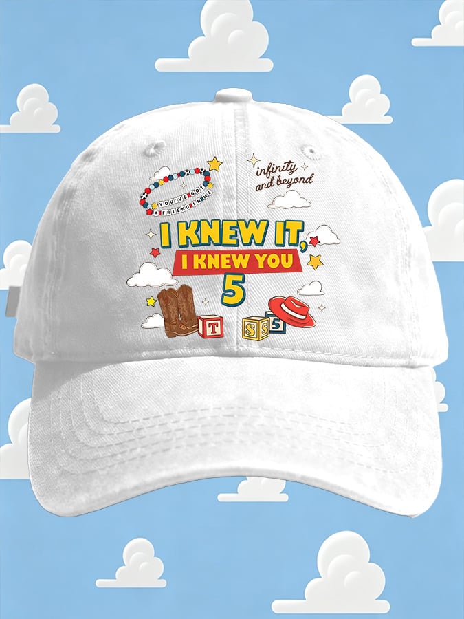 Retro I Knew It Print Baseball Cap