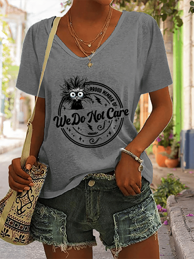 Women's Retro Funny Proud Member Of  Club We Do Not Care Menopause Perimenopause Print T-Shirt