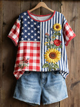Women's Floral Art Print Casual T-Shirt