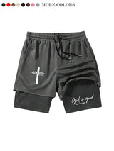 Unisex God Is Good Print Drawstring Waist Shorts