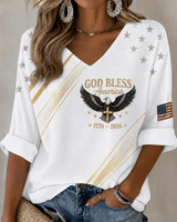 Women's USA1776-2026 Freedom Print Casual Top