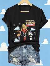 Women's Retro I Knew It Print Casual T-shirt