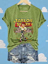 V-Neck Retro I Knew It Print T-Shirt