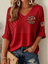 Women's USA1776-2026 Freedom Print Casual Top