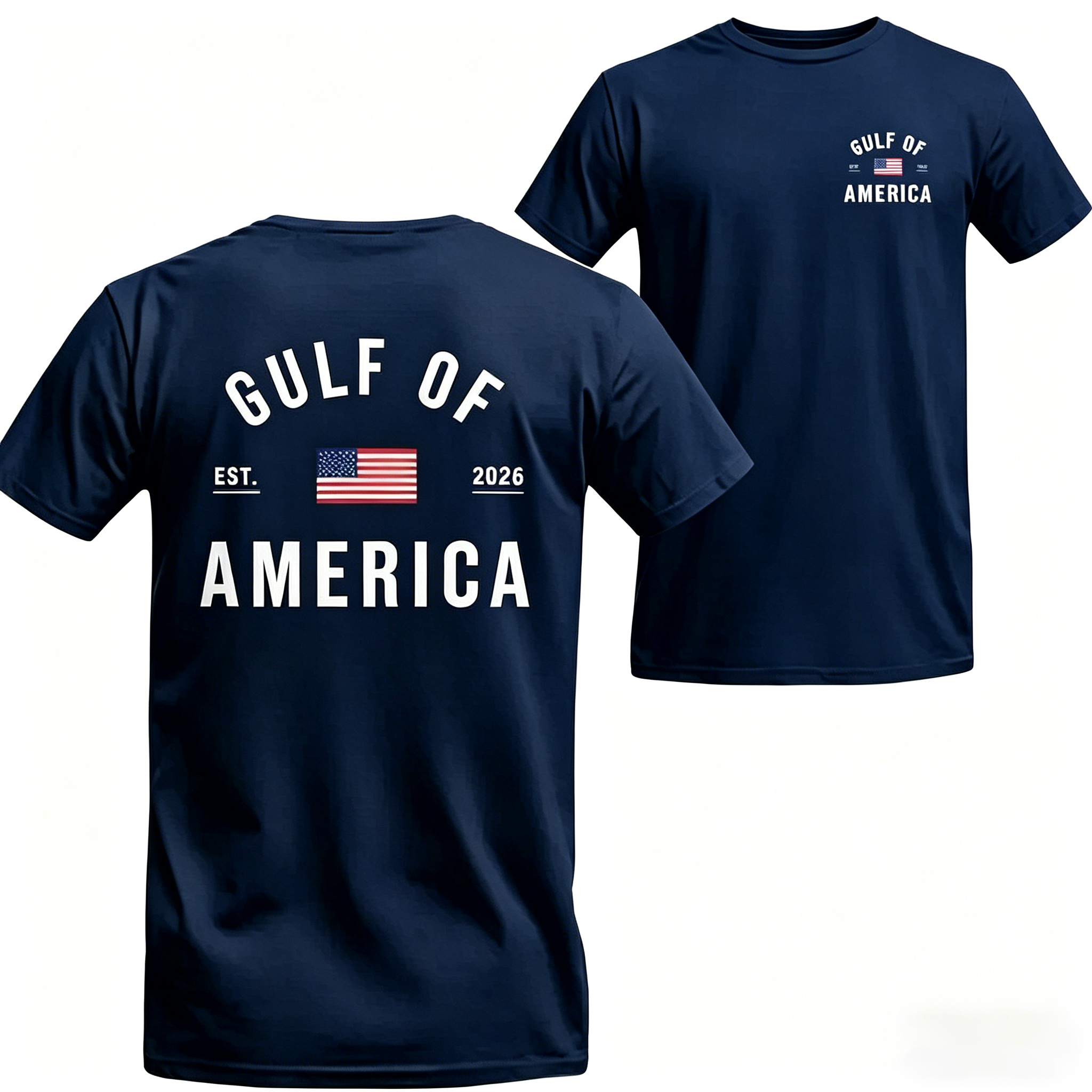 Men's Gulf of America T-Shirt – Patriotic Minimalist USA Flag Graphic Shirt
