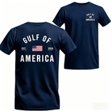 Men's Gulf of America T-Shirt – Patriotic Minimalist USA Flag Graphic Shirt