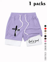 Unisex God Is Good Print Drawstring Waist Shorts