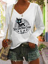 Women's  Retro Funny Proud Member Of  Club We Do Not Care Menopause Perimenopause Print long-sleeved  T-Shirt