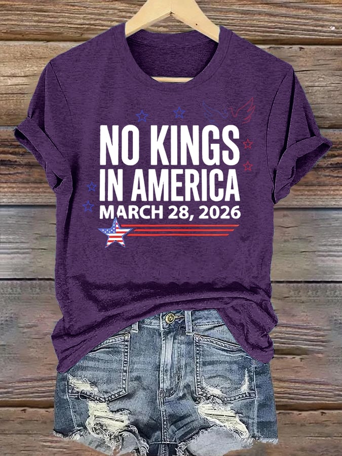 🔥Buy 3 Get 15% Off Women's  NO KINGS IN AMERICA  Print  T-Shirt