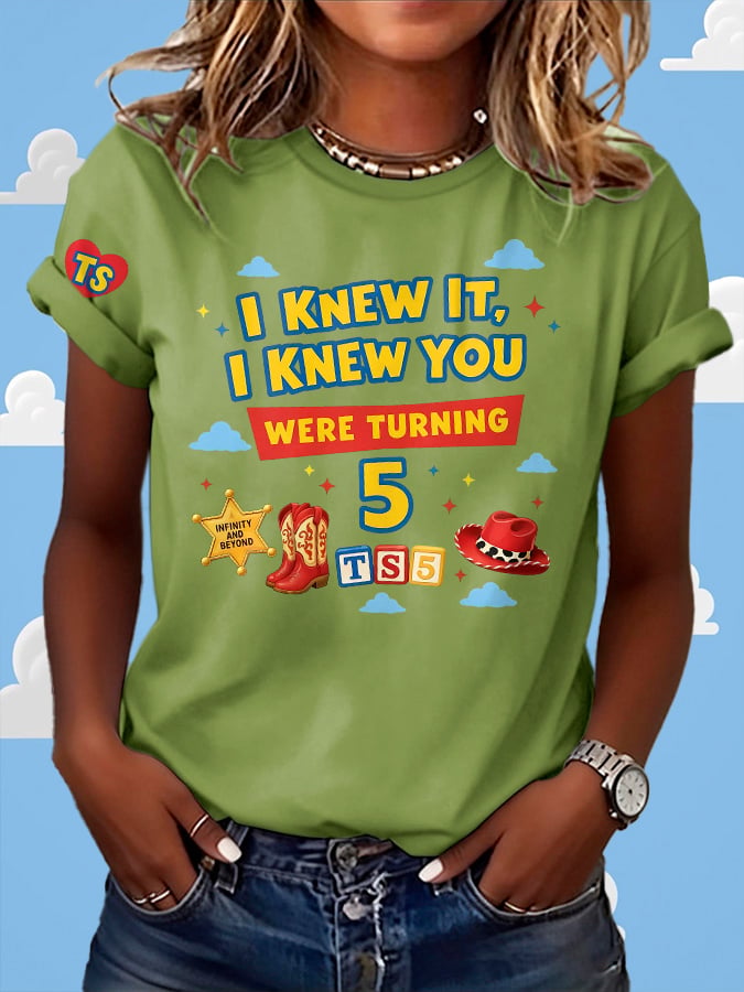 Retro I Knew It Print T-Shirt
