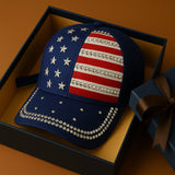 US 250th Anniversary Rhinestone Printed Casual Hat