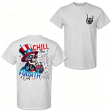 American Independence Day T-shirt Chill The Fourth Out Skeleton Shirt