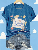 Women's Retro I Knew It Print Casual T-shirt