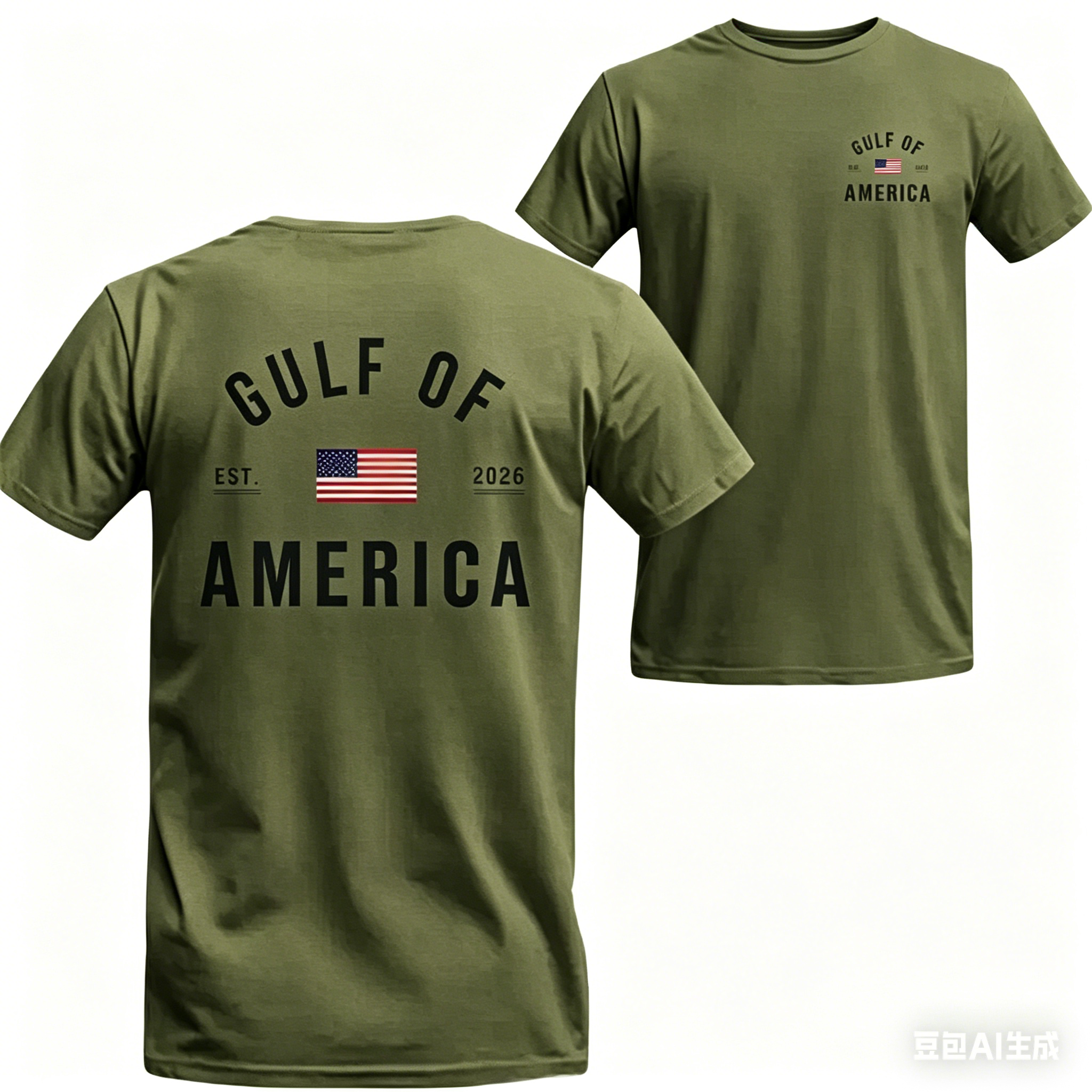 Men's Gulf of America T-Shirt – Patriotic Minimalist USA Flag Graphic Shirt
