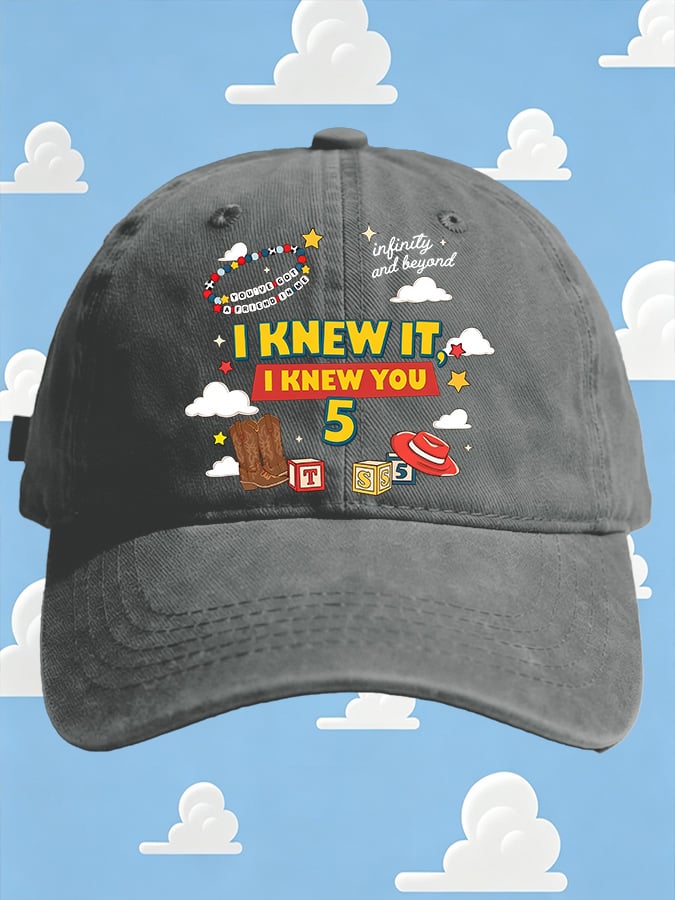 Retro I Knew It Print Baseball Cap