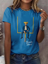 Women's Bunny Football Music Lover  T-shirt