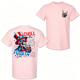 American Independence Day T-shirt Chill The Fourth Out Skeleton Shirt