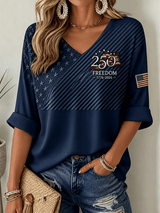 Women's USA1776-2026 Freedom Print Casual Top