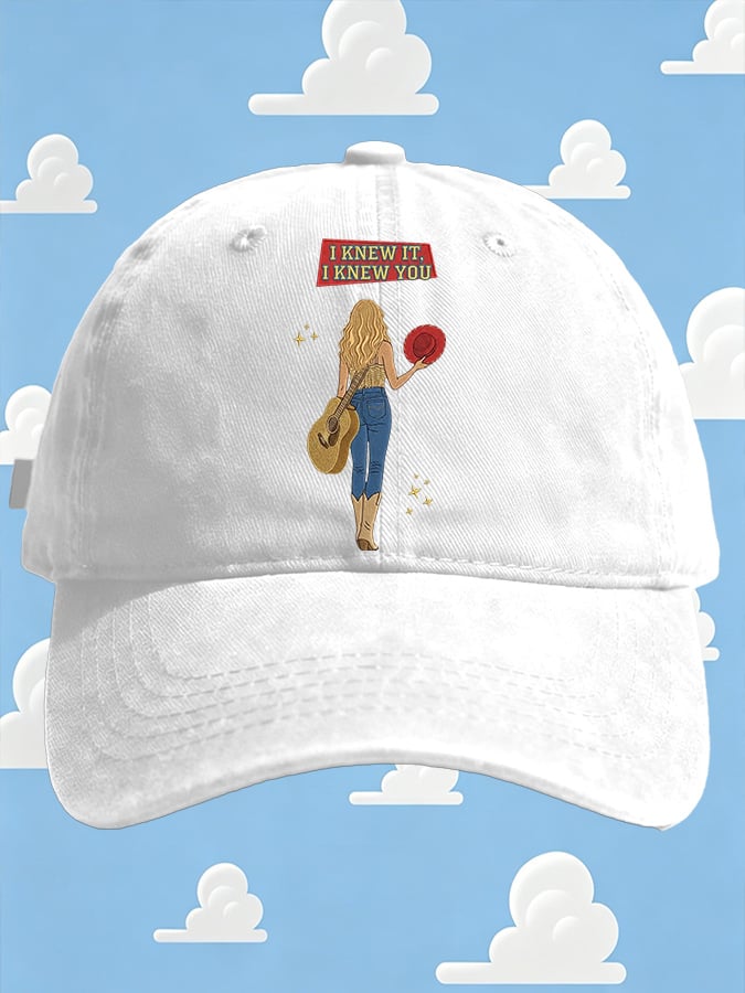 Retro I Knew It Print Baseball Cap