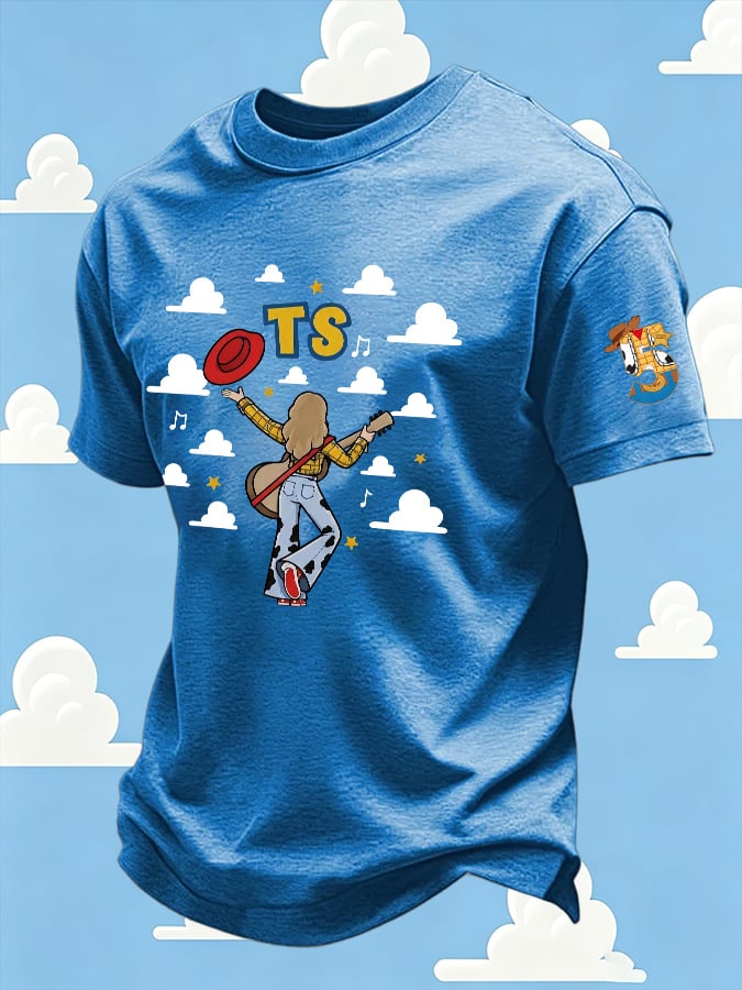 Men's Retro I Knew It Print Round Neck T-shirt