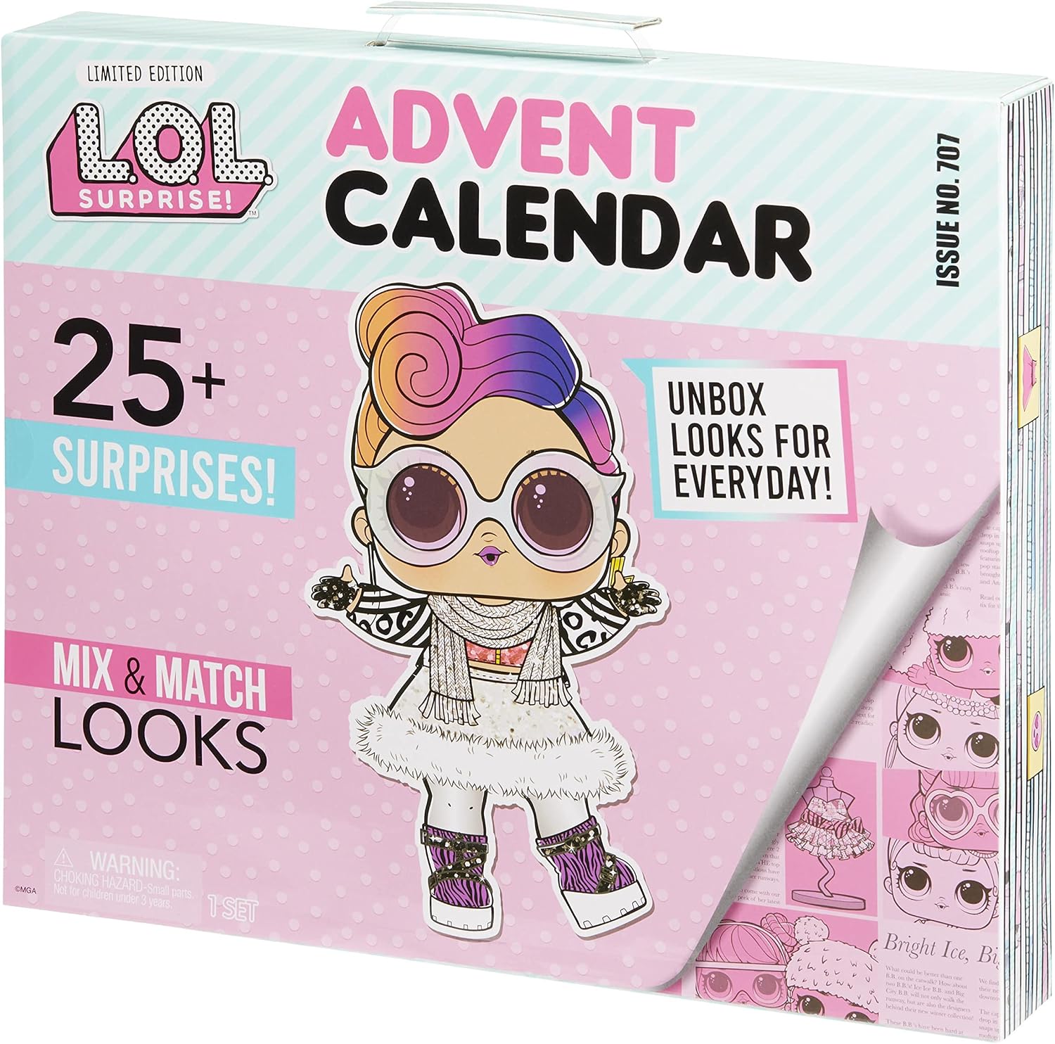 L.O.L. Surprise! Advent Calendar with 25+ Surprises Including a Collectible Doll with Mix and Match Outfits, Shoes, and Accessories - Great Holiday Gift for Kids