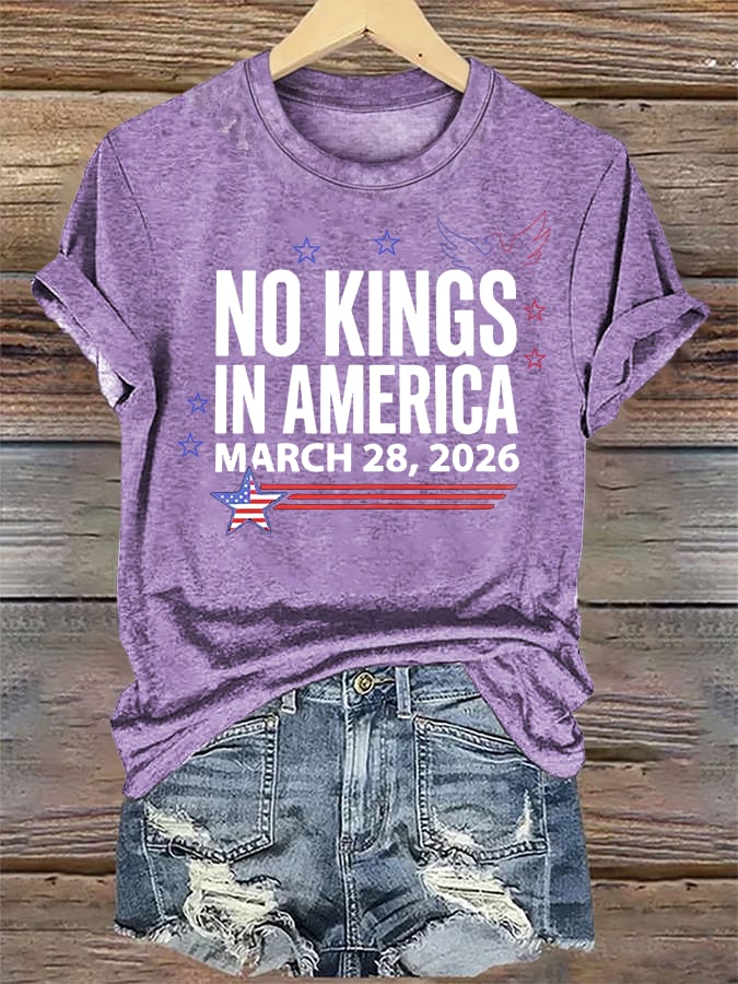 🔥Buy 3 Get 15% Off Women's  NO KINGS IN AMERICA  Print  T-Shirt
