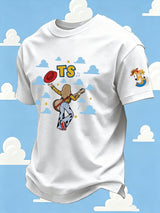 Men's Retro I Knew It Print Round Neck T-shirt