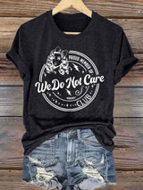 Women's  Round-Neck Retro Funny Proud Member Of  Club We Do Not Care Menopause Perimenopause Print T-Shirt