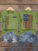 Women's  USA 250TH Print Crew Neck T-Shirt