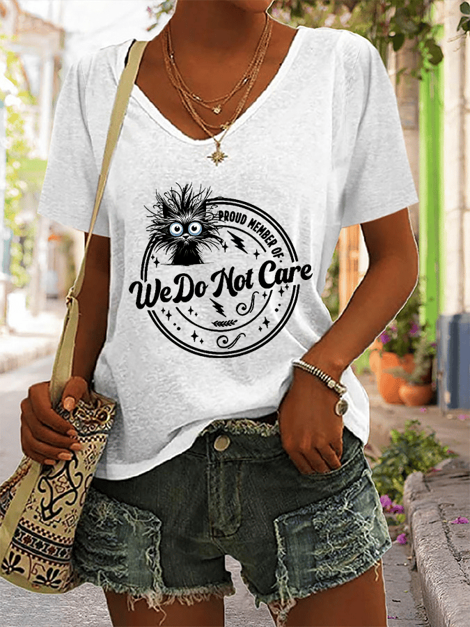 Women's Retro Funny Proud Member Of  Club We Do Not Care Menopause Perimenopause Print T-Shirt