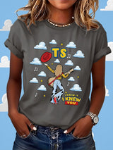 Retro I Knew It Print T-Shirt
