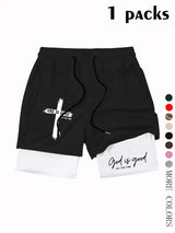 Unisex God Is Good Print Drawstring Waist Shorts