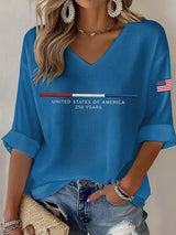 Women's America 250th Anniversary V-neck Long Sleeve