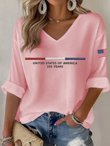 Women's America 250th Anniversary V-neck Long Sleeve
