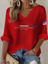 Women's America 250th Anniversary V-neck Long Sleeve