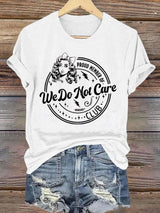 Women's  Round-Neck Retro Funny Proud Member Of  Club We Do Not Care Menopause Perimenopause Print T-Shirt