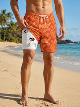 Unisex Prank Duck Print 2-in-1 Beach Shorts