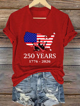 🔥Buy 3 Get 15% Off Women's 1776-2026 No Kings Print T-shirt