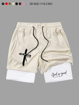 Unisex God Is Good Print Drawstring Waist Shorts