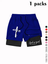 Unisex God Is Good Print Drawstring Waist Shorts